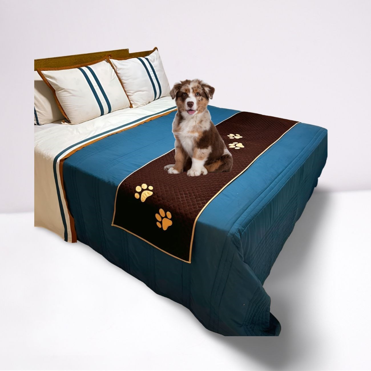 Peseira Pet Impermeável Marrom para Cama de Casal – Estilo e Proteção Completa