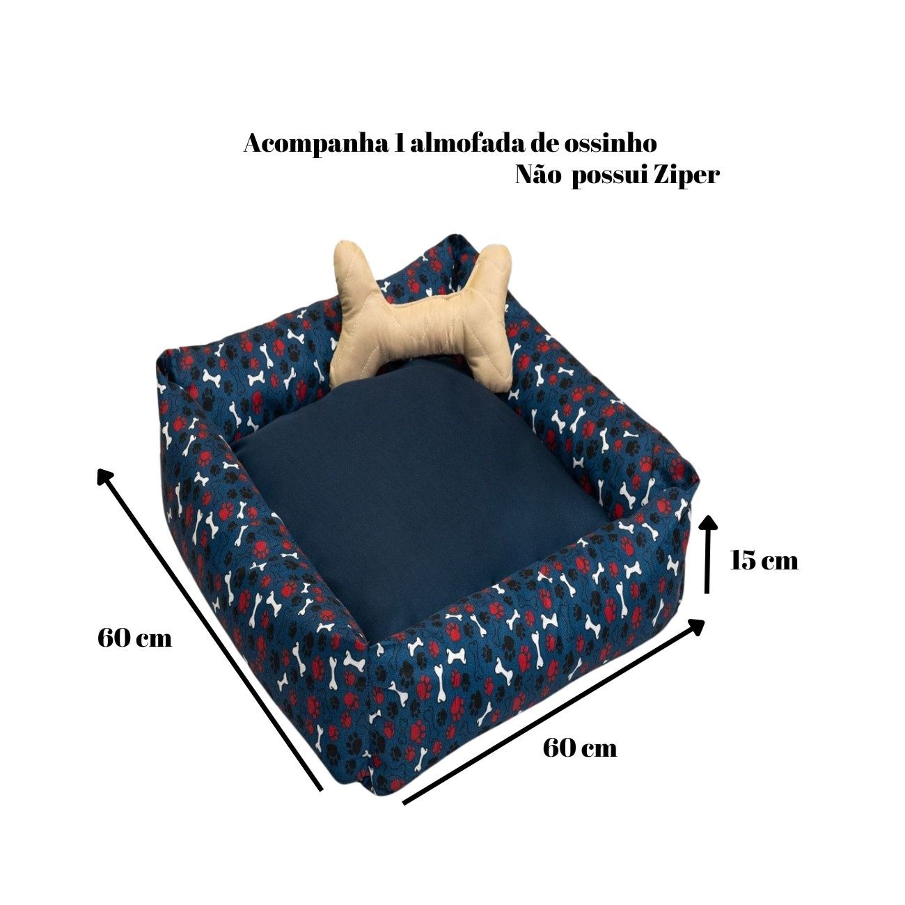 Cama Simples Média para Cães e Gatos Azul