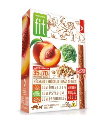 Petisco Stick Fit Gourmet para Cães Sabor Pêssego, Brócolis e Grão de Bico, 50g