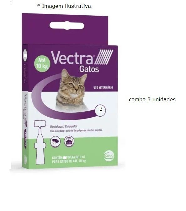 Vectra para Gatos até 10kg Combo com 3 unidades