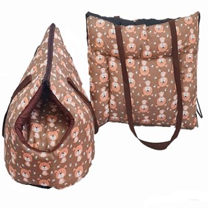 Kit 2 Pçs Bolsa para Transporte Cama Iglu e Colchonete 2 em 4 Bolsa Impermeável Avelã