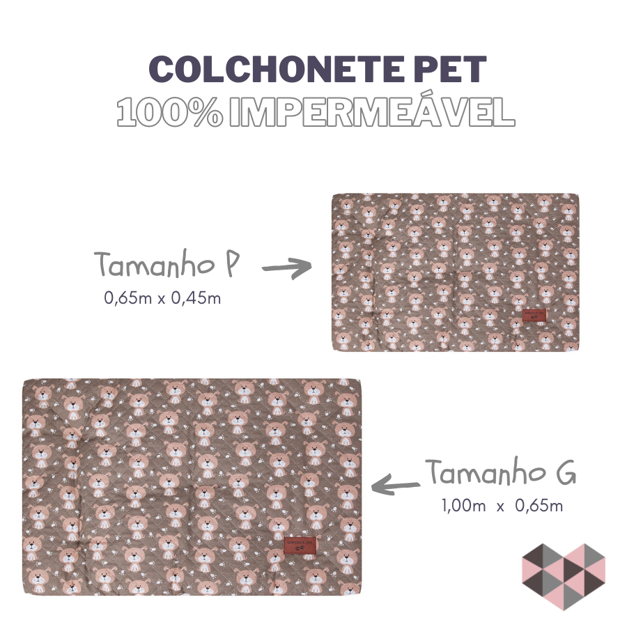 Colchonete Pet Retangular Imperveável Pequeno Marrom