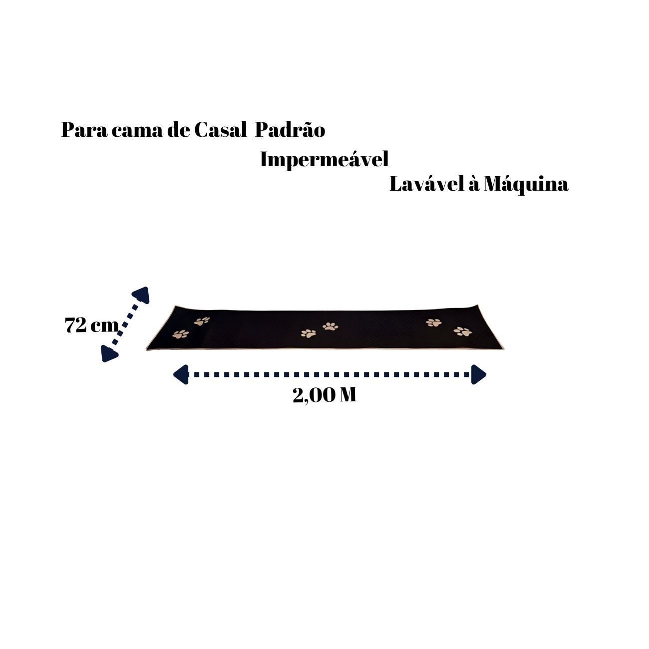 Peseira Pet Impermeável Preta para Cama de Casal – Elegância e Proteção