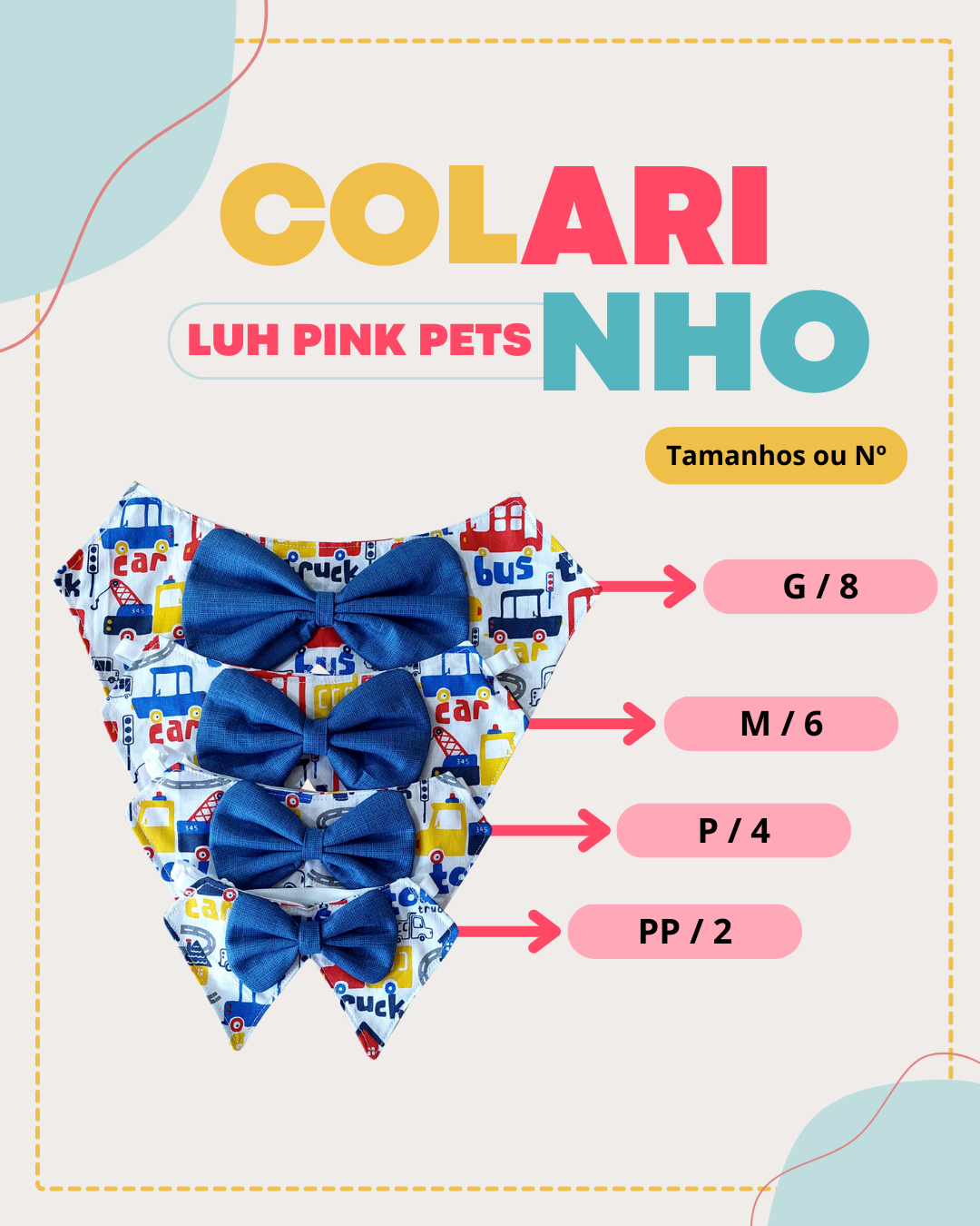 Bandana Pet - Colarinho Duque Pet - Tamanho P