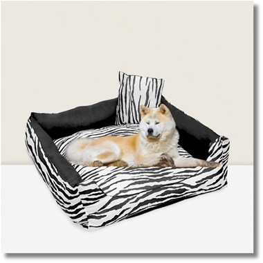 Cama Impermeável Extra Grande Quadrada para Pets  Zebra Preto Branco