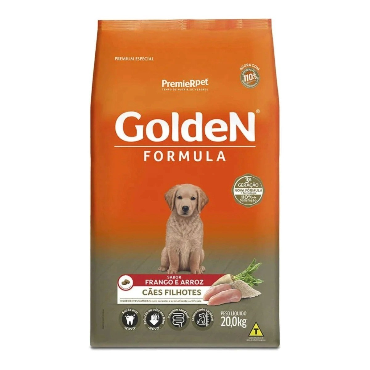 Ração Golden Cão Filhote Raças Médias e Grandes Sabor Frango 20kg