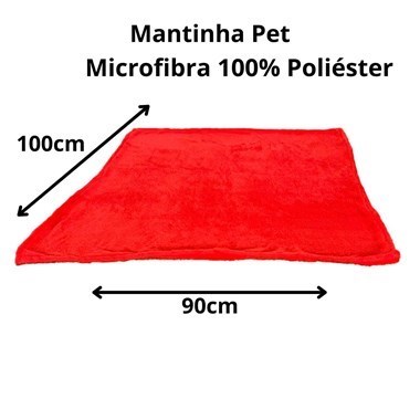Manta Cobertor Pet Microfibra Vermelho 