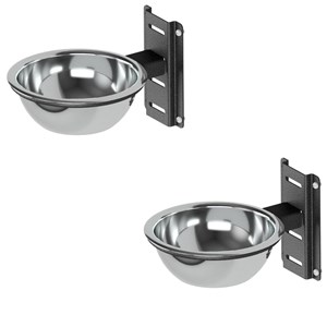 Kit Comedouro E Bebedouro Ajustável De Parede Cães E Gatos - Preto