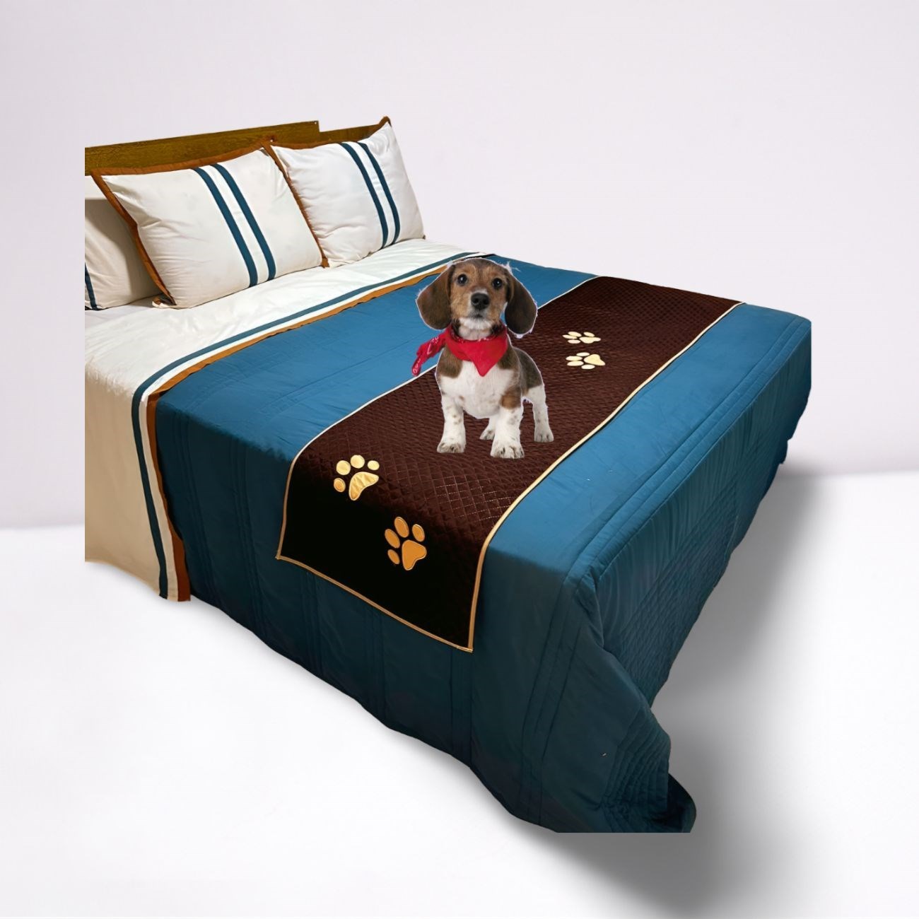 Peseira Pet Impermeável Marrom para Cama de Solteiro – Estilo e Proteção