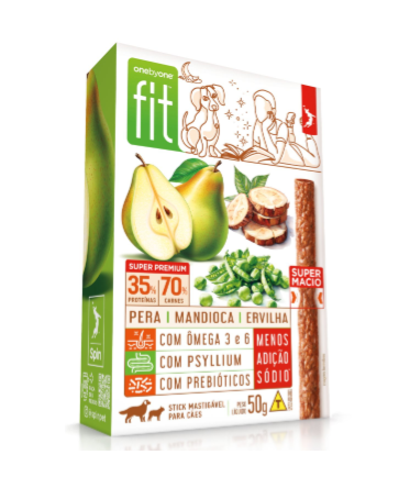Petisco Stick Fit Gourmet para Cães Sabor Pera, Mandioca, Ervilha, 50g