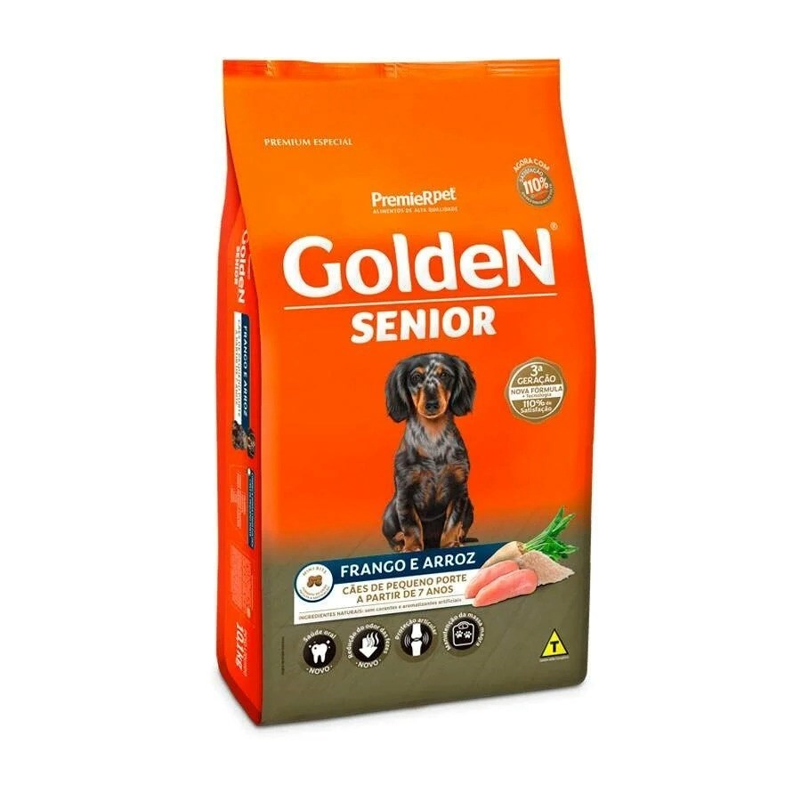 Ração Golden Cão Sênior Raças Pequenas Frango e Arroz 10kg