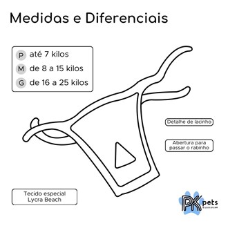 Kit 3 Biquíni Calcinha Pet Fêmea Cachorra Pickorruchos