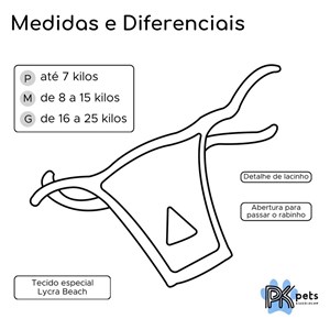 Kit 3 Biquíni Calcinha Pet Fêmea Cachorra Pickorruchos