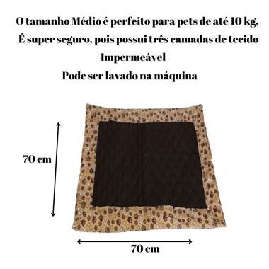 Tapete Higiênico Impermeável Pet– Médio Escuro com Patinha Marrom Reutilizável