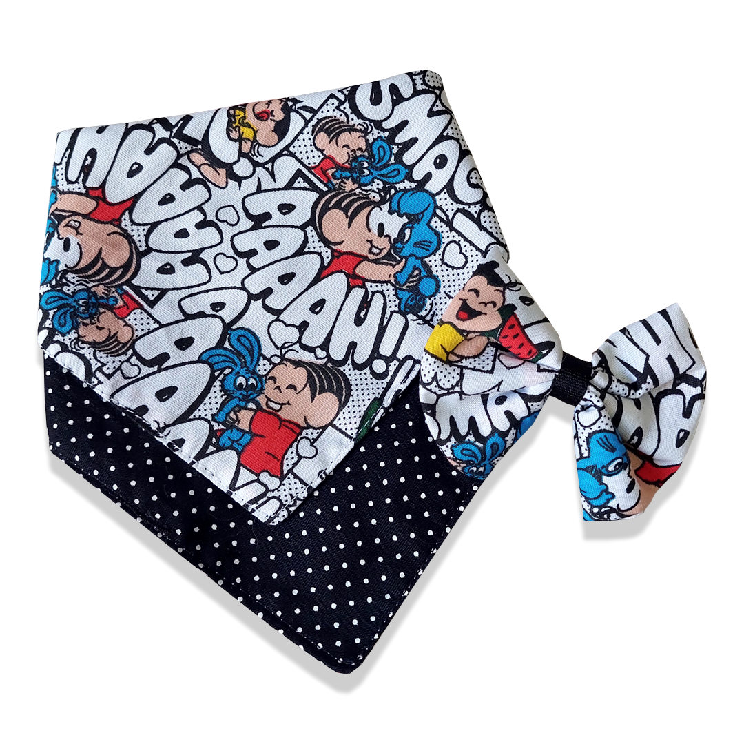 Kit Bandana Para Pets Dupla Face Com Botões + Lacinho Tam: M