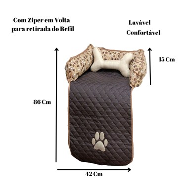 Protetor Impermeável Compacto para Sofá – Pequeno, Marrom, Ideal para Cães e Gatos