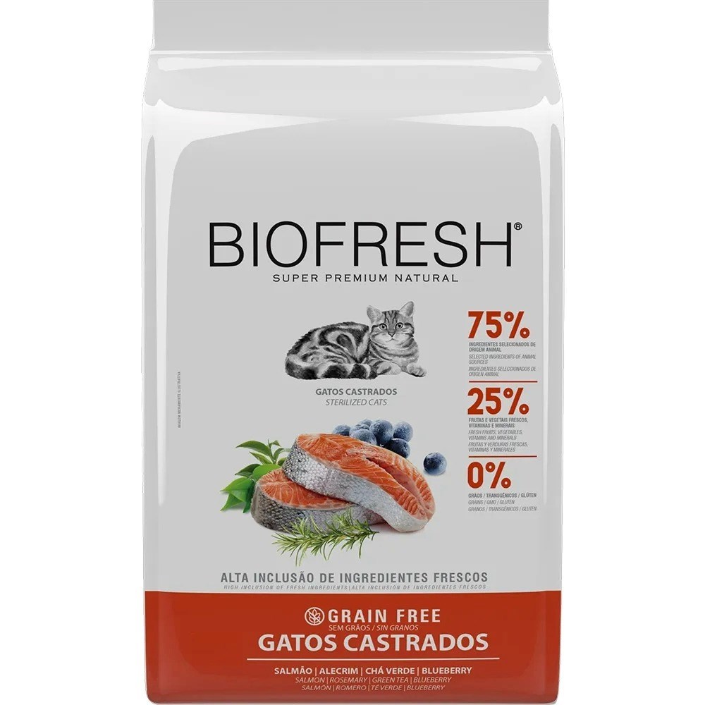 Ração Biofresh Gatos Castrados Salmão 7,5kg