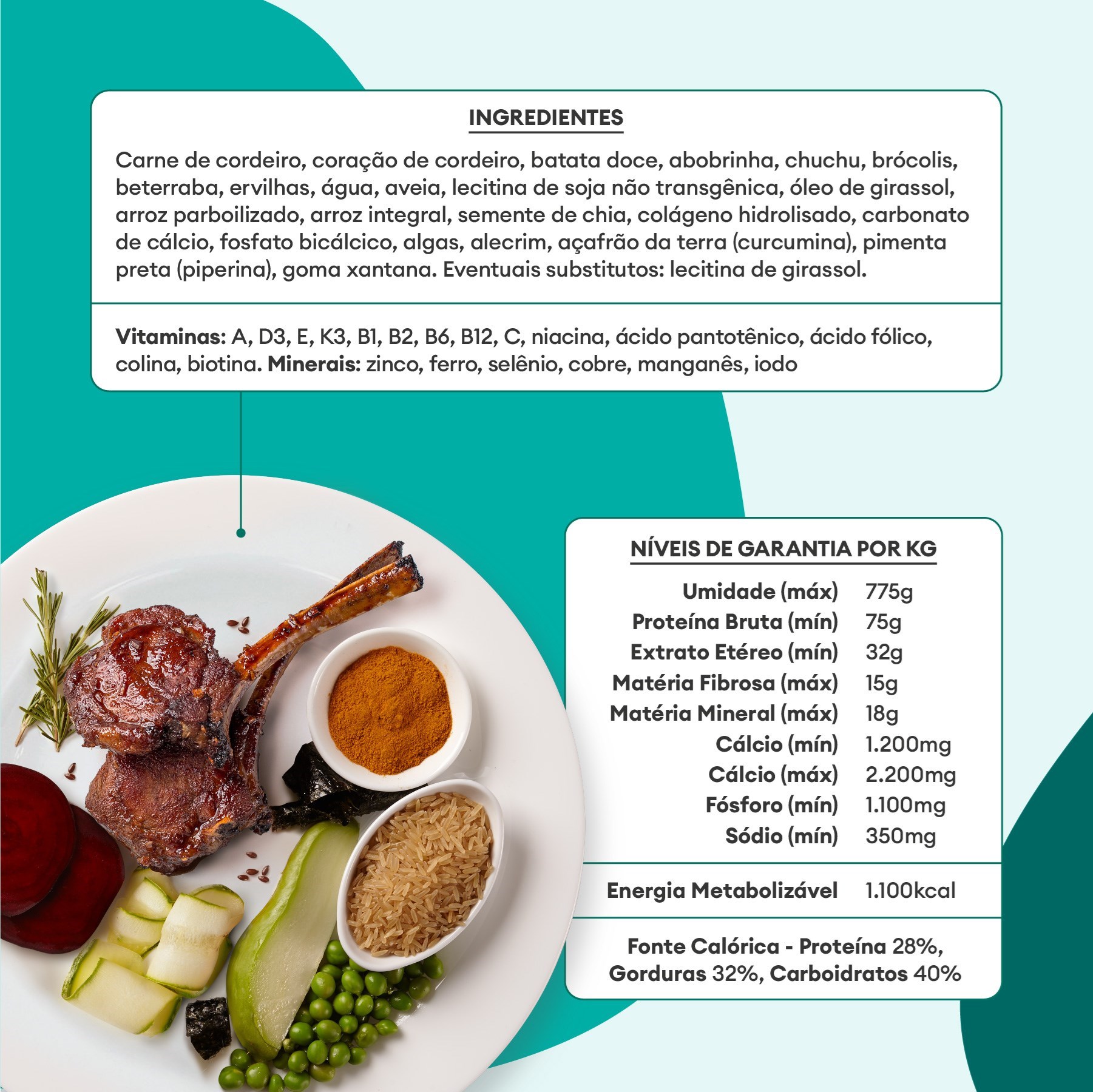 Alimentação Natural Pet Delícia Cordeiro com Legumes para Cão 320g