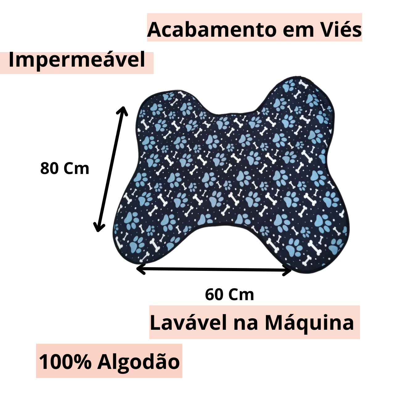 Tapete Comedouro Impermeável para Pets - Design de Pata Azul | Fácil Limpeza e Conforto!
