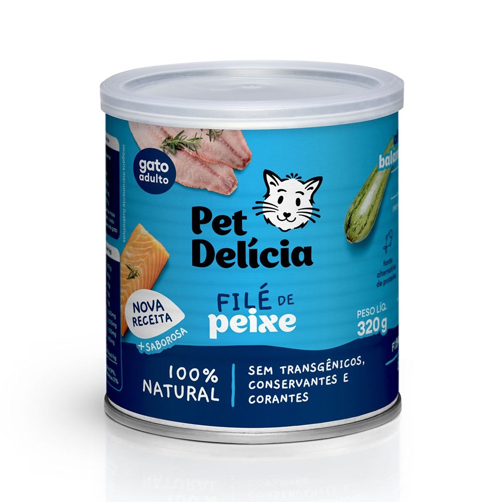 Alimentação Natural Pet Delícia Filé de Peixe para Gatos 320g