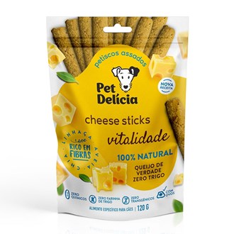 Petisco Natural Pet Delícia Cheese Sticks com Prebióticos para Cão 120g