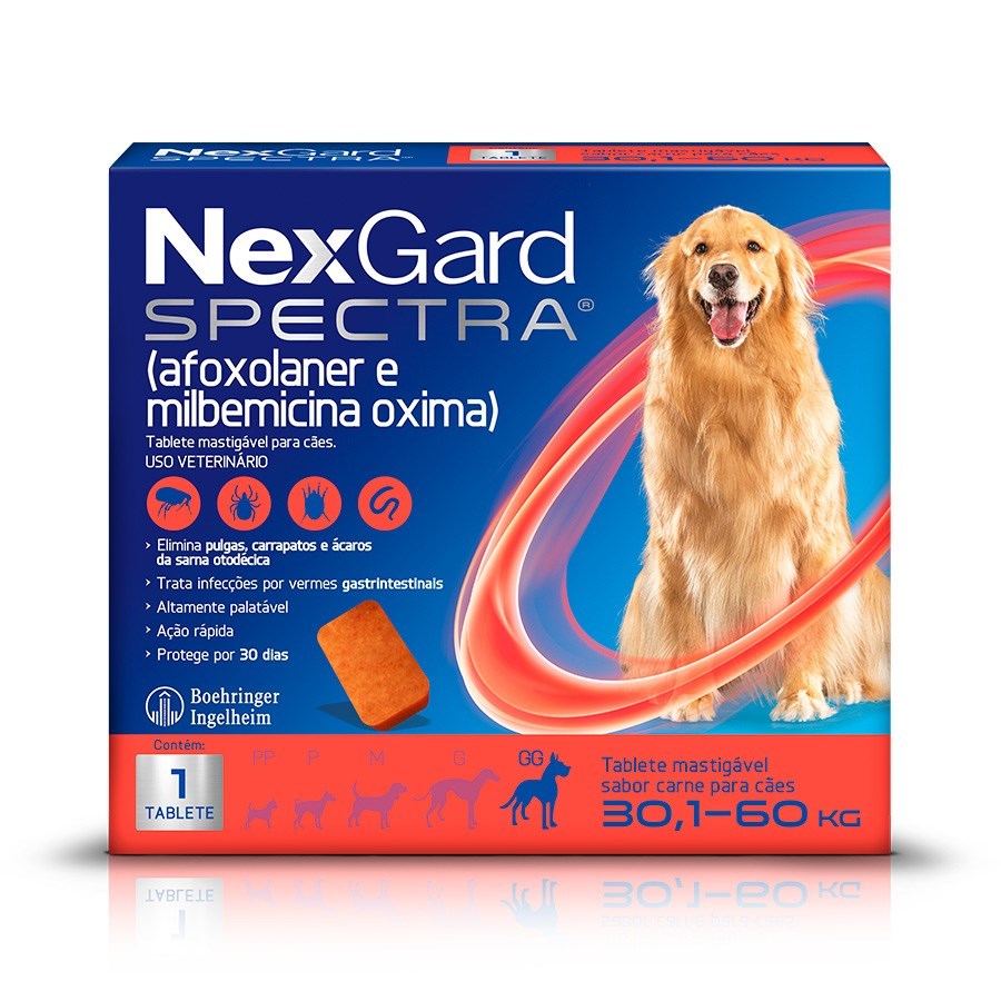 NexGard Spectra Cães GG-30,1Kg a 60kg   1 unidade