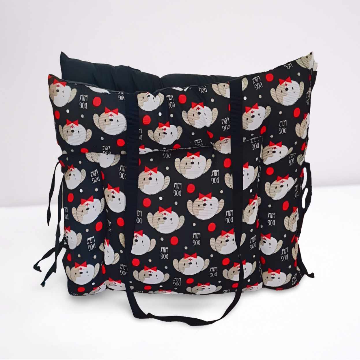 Colchonete Pet 2 em 1 Impermeável– Dog Preto (Colchonete que Vira Bolsa)