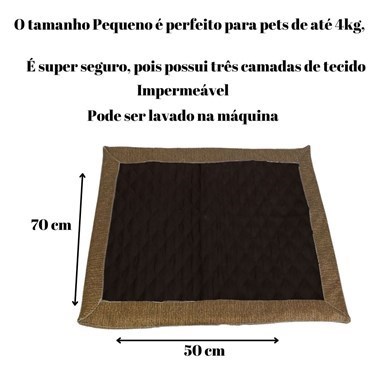 Tapete Higiênico Impermeável Pequeno para Pets –  Cacau Lavável