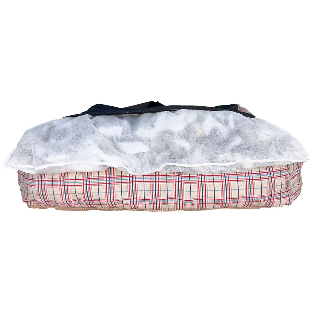 Cama Pet Extra Grande Impermeável Lavável Quadrada Bella Xadrez Vermelho