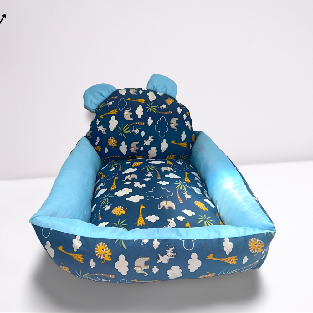 Cama Pet Impermeável Nina Azul – Estilo e Proteção Máxima para Seu Pet