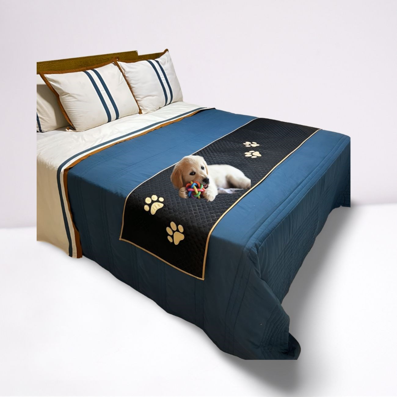 Peseira Pet Impermeável Marrom para Cama Queen – 1 Peça de Proteção e Elegância