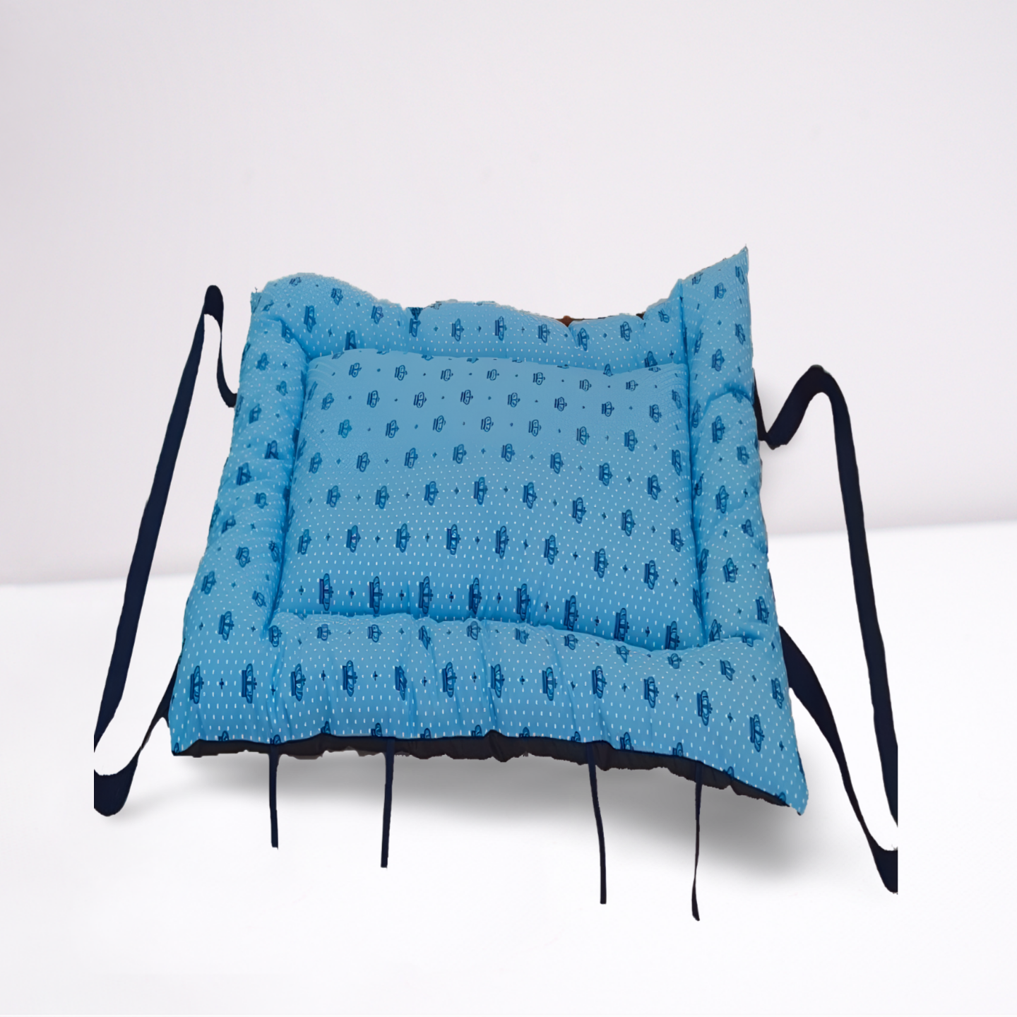 Colchonete  e Bolsa 2 em 1 Impermeável para Pet  Azul Pequeno Retangular