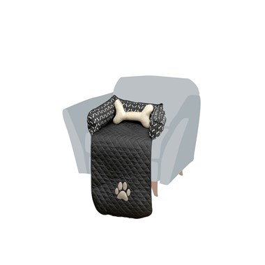 Cama Protetora Impermeável para Sofá – Pequeno, Preto, Ideal para Pets