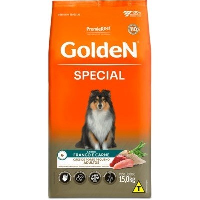 Ração Golden Special Cão Adulto Raças Pequenas Frango e Carne 15kg