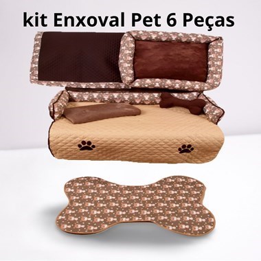 kit Enxoval Pet Completo Grande com 6 Peças Avelã 