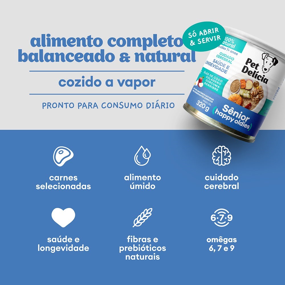 Alimentação Natural Pet Delícia Sênior Cão 320g 