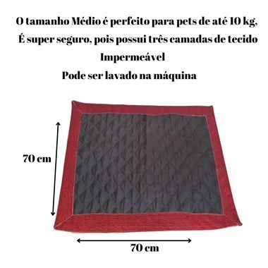 Tapete Higiênico Impermeável Médio para Pets - Escuro Vermelho| Reutilizável
