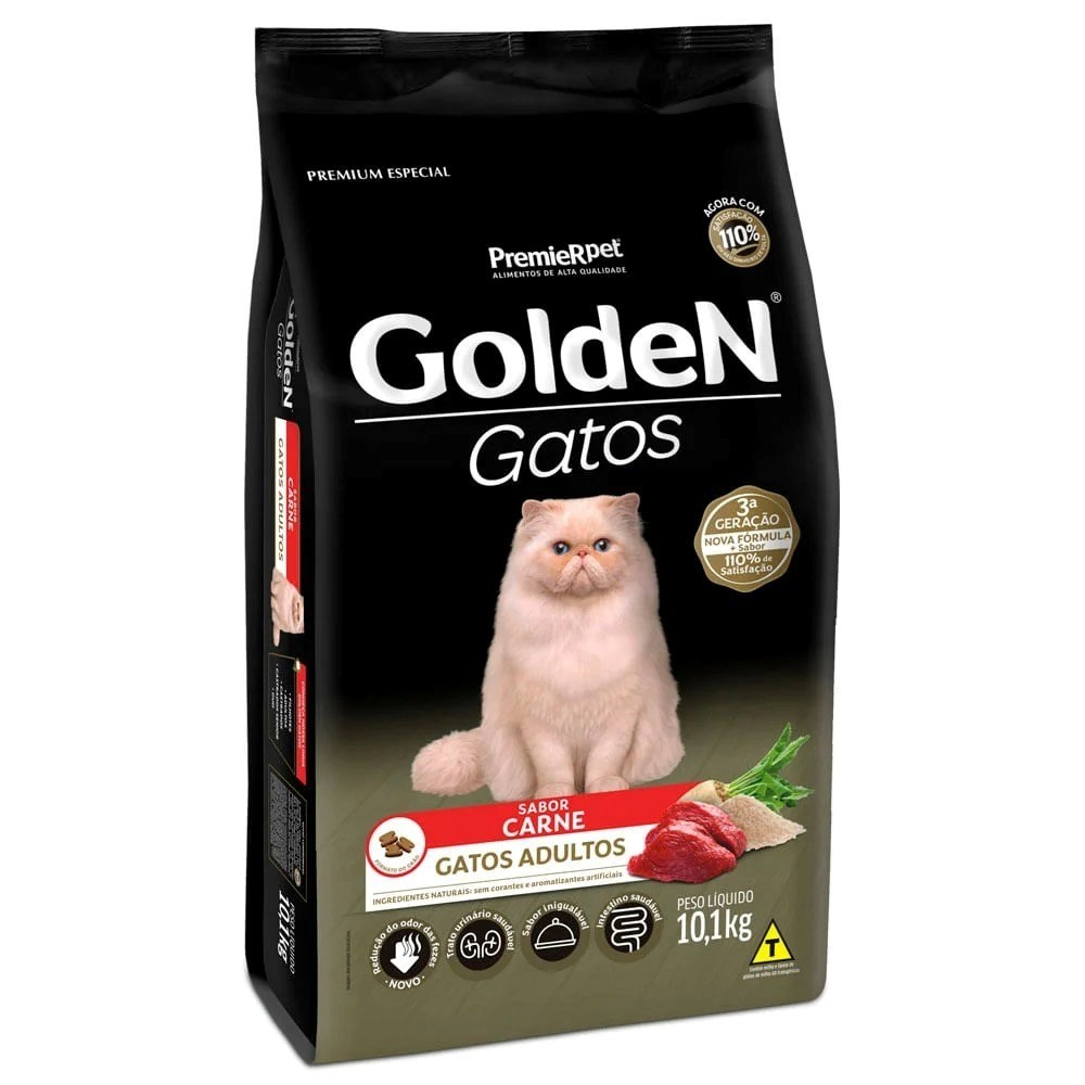 Ração Golden Gatos Adultos Carne 10kg