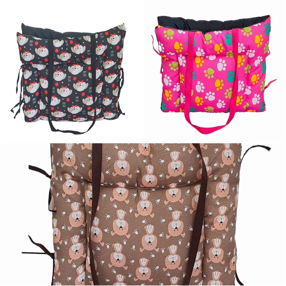 Colchonete  e Bolsa Pet 2 em 1 Impermeável– Dog Preto (Colchonete que Vira Bolsa)