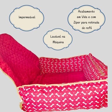 Cama Pet e Capa Protetora Impermeável 2 em 1 para Banco Traseiro de Veículo - Vermelho