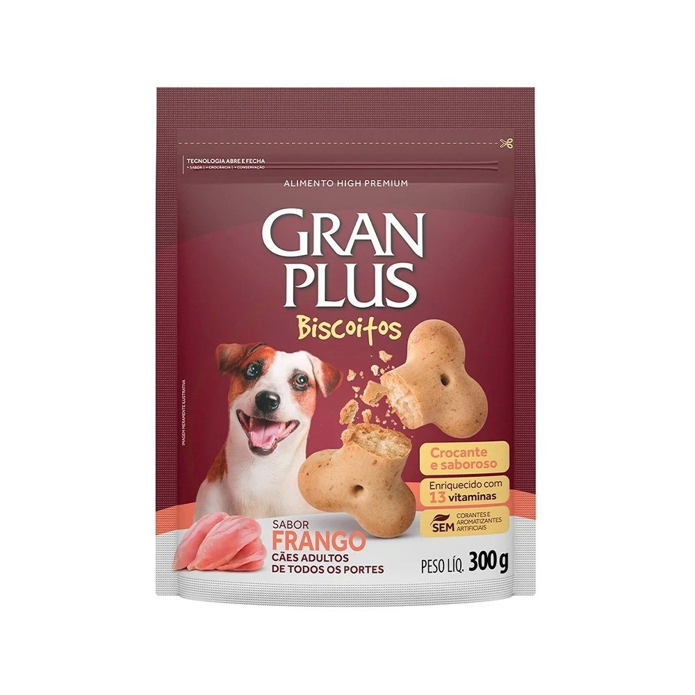 Biscoito GranPlus Frango Cães Adultos 300g