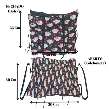 Colchonete  e Bolsa Pet 2 em 1 Impermeável– Dog Preto (Colchonete que Vira Bolsa)