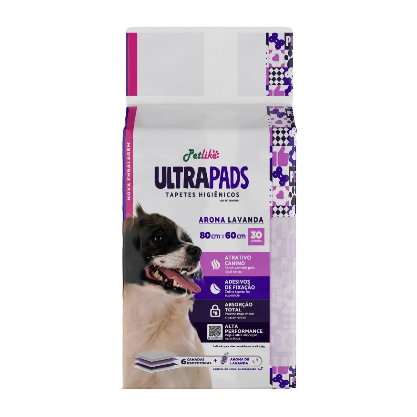 Tapete Higiênico Pet Like Ultra Pads Lavanda 80×60 c/30 unidades