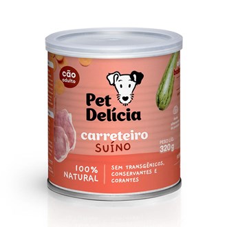 Alimentação Natural Pet Delícia Carreteiro Suíno para Cães 320g