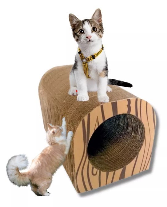 Arranhador para Gatos Túnel Resistente Papelão Reciclável e Biodegradável