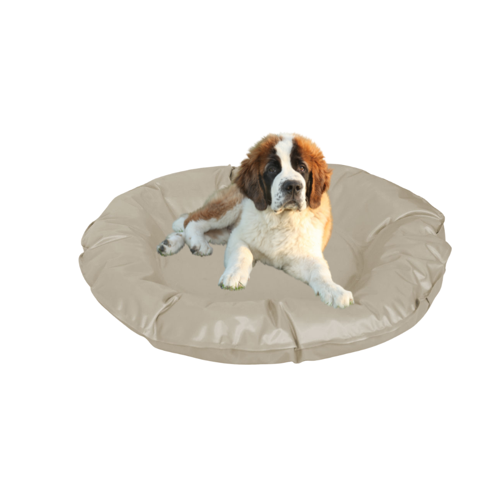 Tapete Gelado Redondo para Pets Bege Grande -  Impermeável e Refrescante para Dias Quentes para Pets