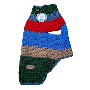Suéter Listrado Colorido Estilo Anos 80 para Pets – Um Toque Retro Cheio de Estilo!
