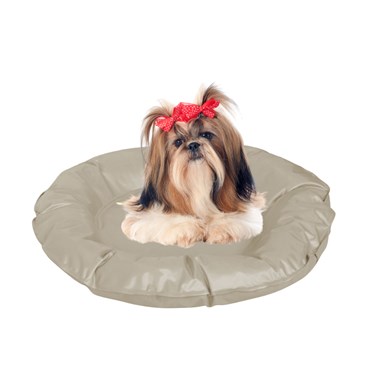 Tapete Gelado Redondo para Pets Cáqui Pequeno -  Impermeável e Refrescante 34x34cm