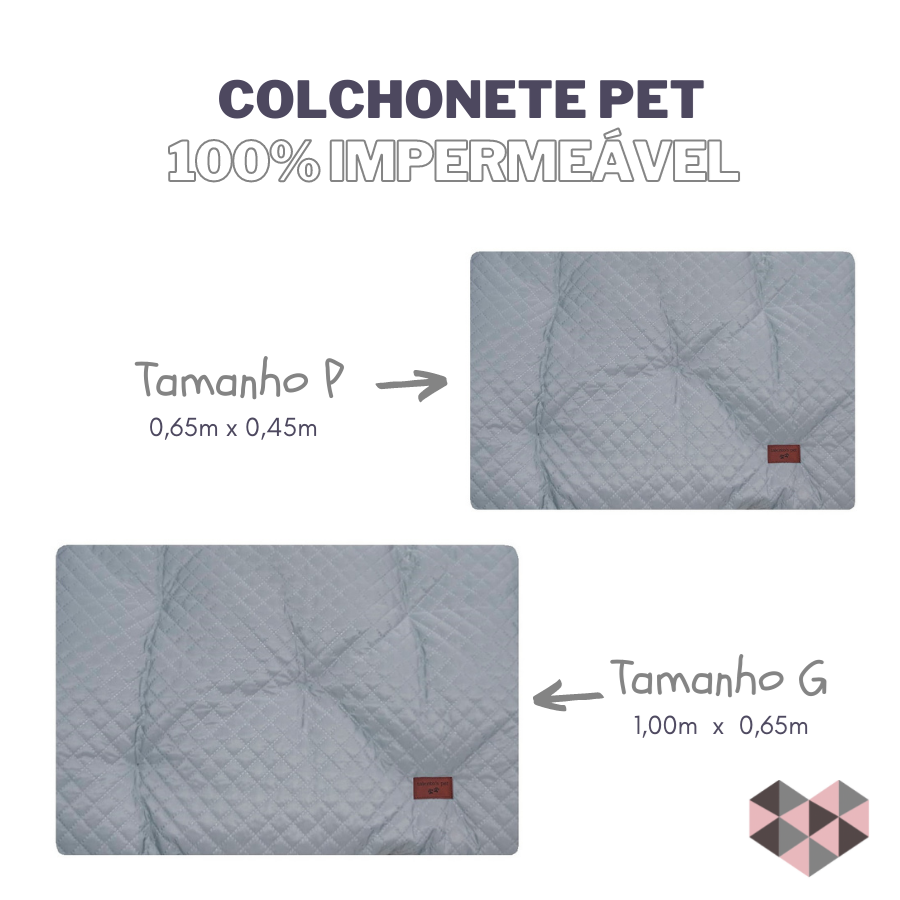 Colchonete Pet Retangular Imperveável Pequeno Prata