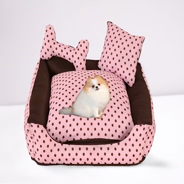 Cama Impermeável Pequena Quadrada para Pets– Rosa Lulu